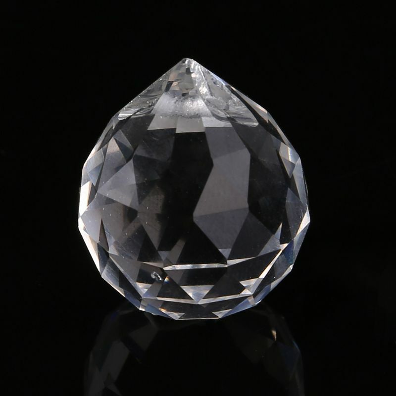 Y1UB lâmpada cristal transparente bola suspensa decoração casamento 20 mm