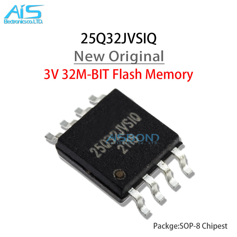 10 Pçs/lote Novo W25Q32BVSIG 25Q32BVSIG W25Q32FVSIG W25Q32FVSSIG 25Q32FVSIG W25Q32 3V 32M-Bit SOP-8 Chip de Memória Flash de Série