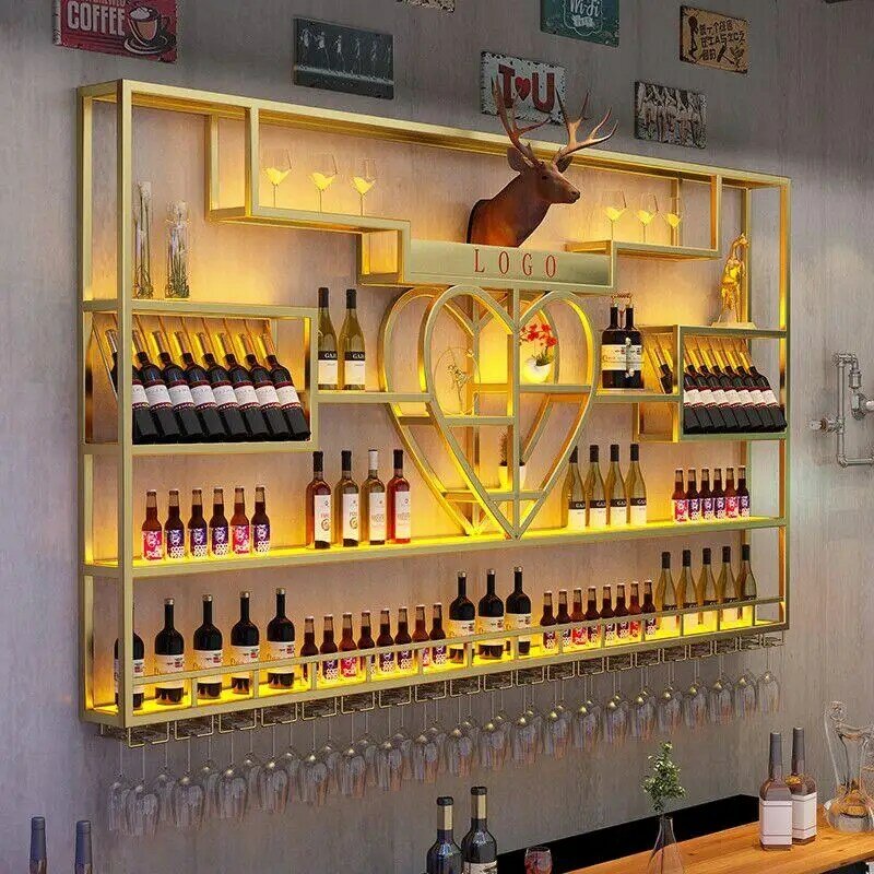 Mounted Shelves Wine Cabinets Industrial Corner Modern Aesthetic Bar Cabinet Retail Restaurant Stojak Na Wino Home Furniture