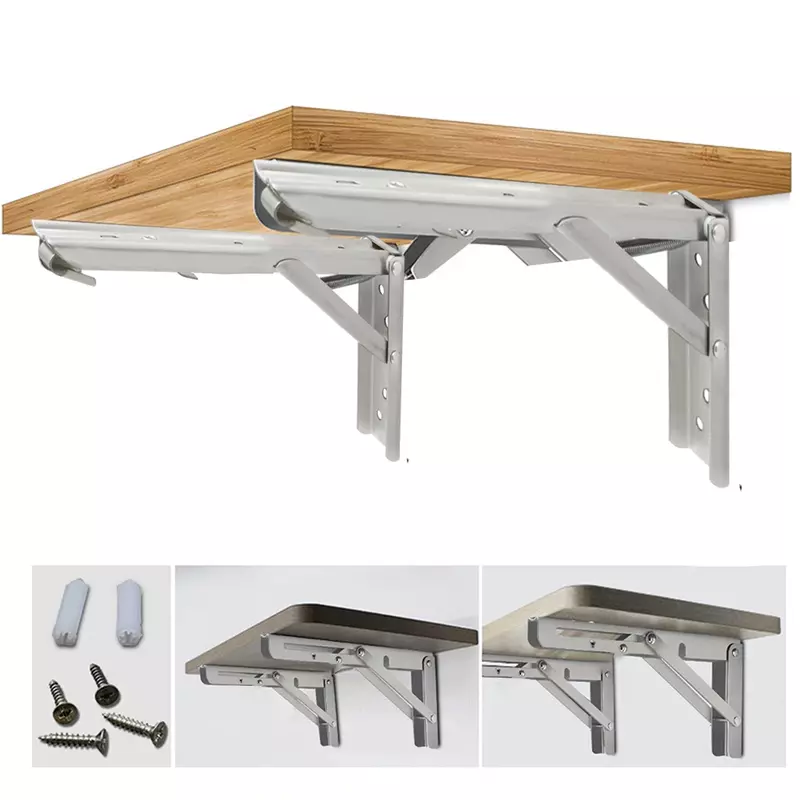 Soportes de estante de montaje en pared, soporte Triangular plegable, soporte de estante, herrajes para muebles, soporte de banco de trabajo