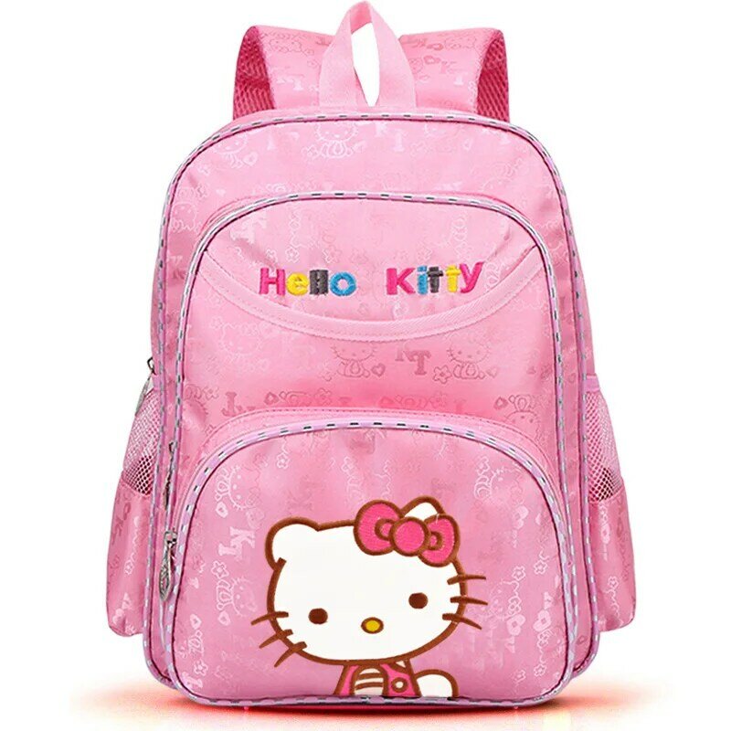 Hello Kitty Schoolbag para crianças, desenhos animados bonitos, jardim de infância, bolsa de escola primária, mochila casual para meninas, grande capacidade