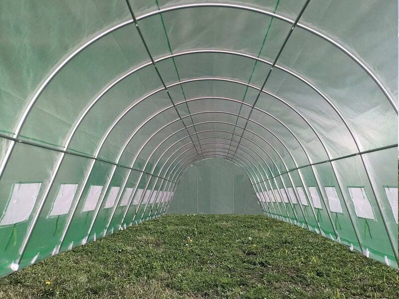 Invernadero triangular de alta resistencia, invernadero de diseño de túnel grande para exteriores, marco mejorado