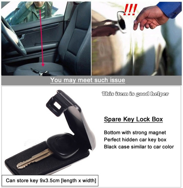 Magnetic Car Bike Stash Safe Lock Spare Key Box Hidden Storage Safe Security Box for Home Office Car Caravan Truck stash
