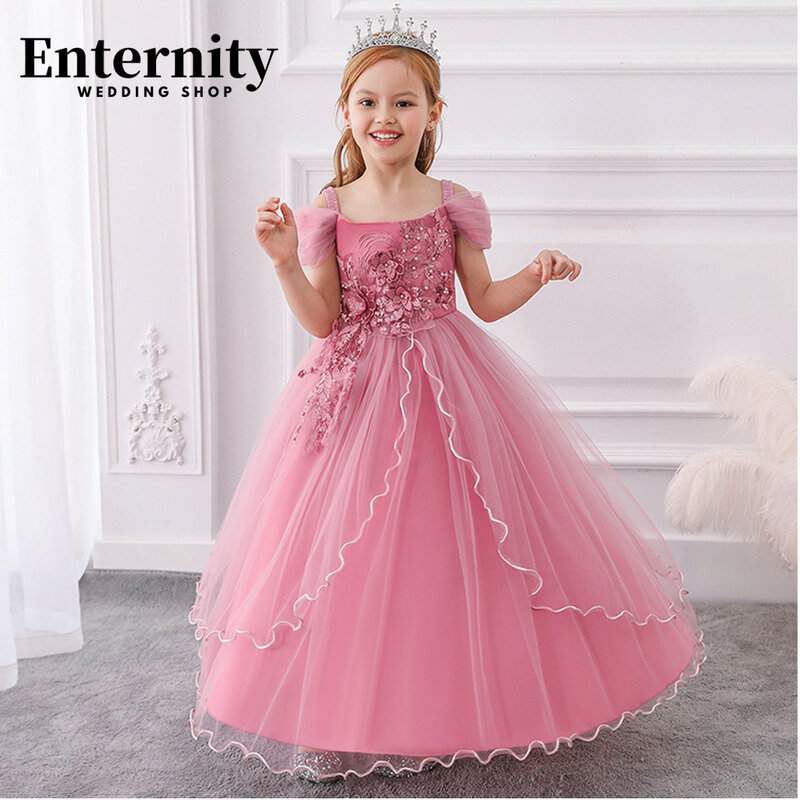 Princess Fairy Square Collar Ball Gown Dress Sleeveless Flower Appliques Birthday Bow Long Prom Evening Dress  Vestidos