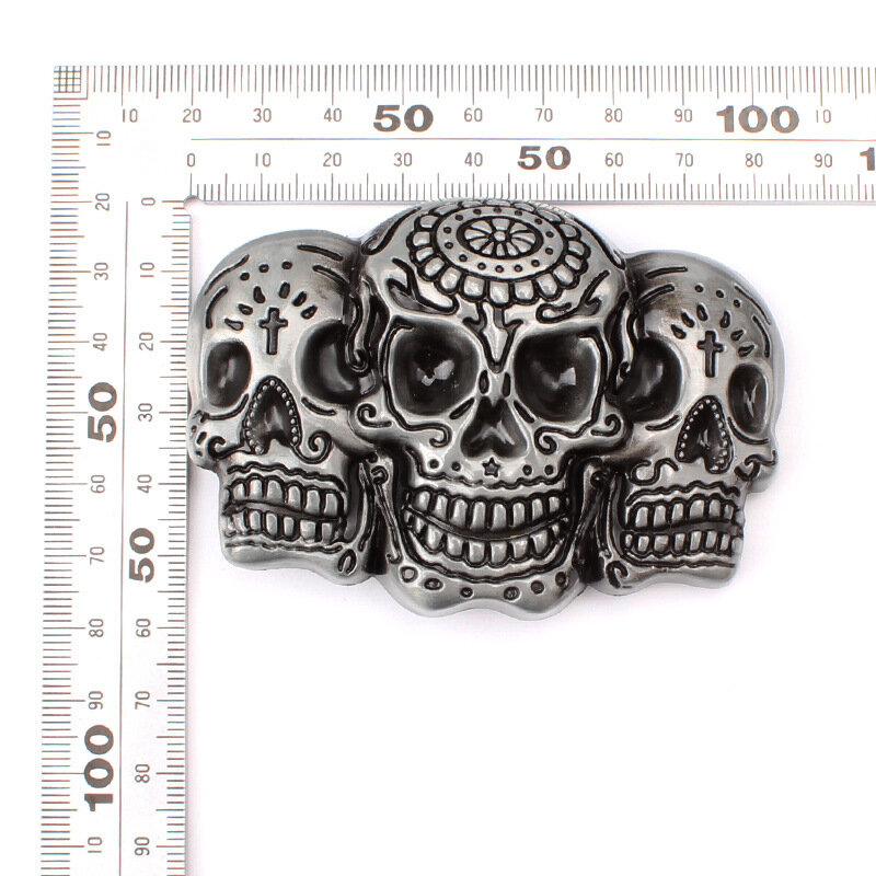 Skull Skeleton เข็มขัดเข็มขัดเข็มขัดเข็มขัดเครื่องประดับ DIY Western คาวบอยสไตล์เรียบเข็มขัด Punk Rock สไตล์ K21