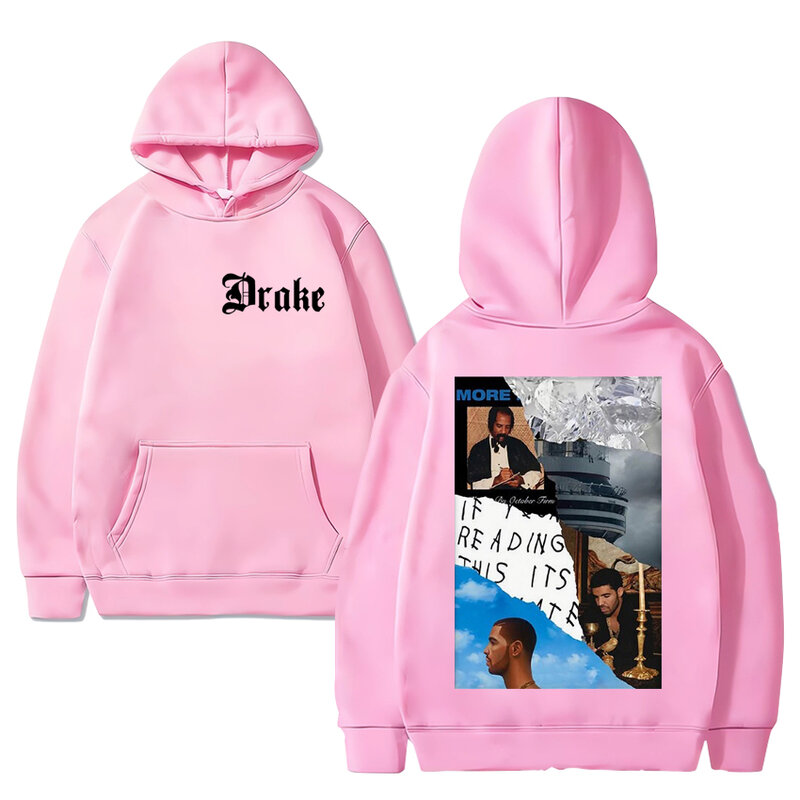 Raper Drake inspirowany okładka albumu dwustronny bluzy z nadrukiem mężczyzn kobiety Y2k polar na co dzień bluzy Unisex luźne bluzki vintage