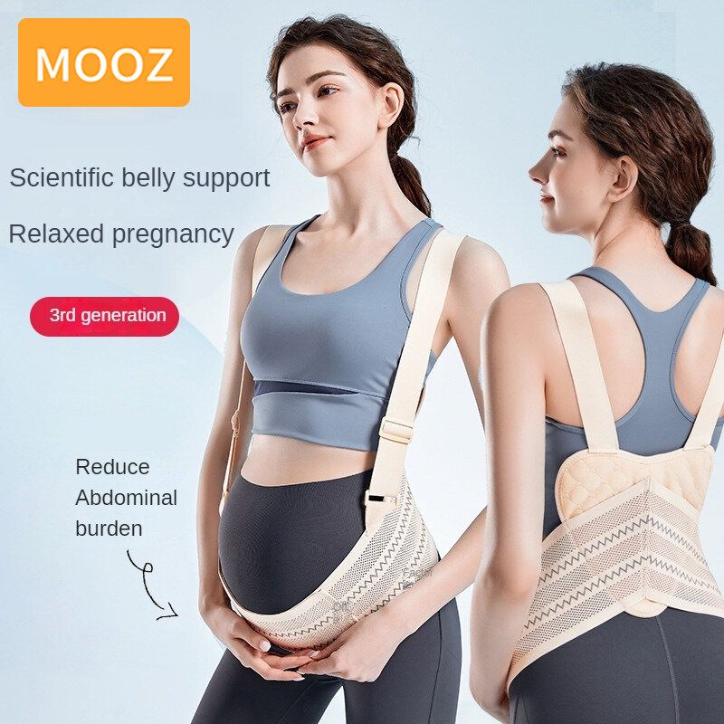MOOZ sabuk bersalin kehamilan perut hamil Band pendukung dukungan ganda perawatan pinggang punggung menghilangkan nyeri pinggul punggung dapat disesuaikan