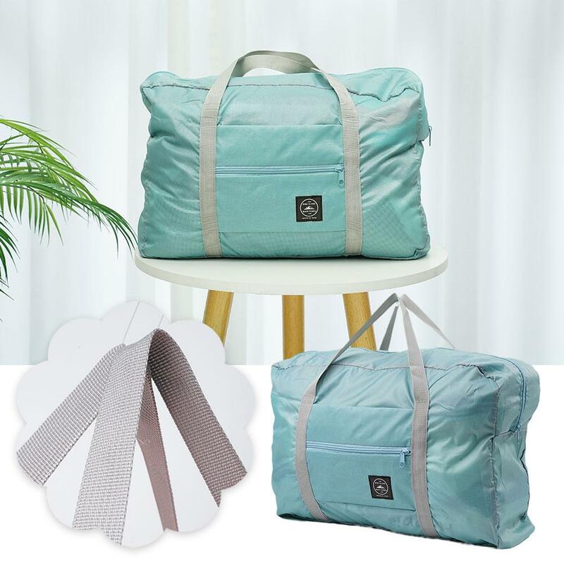 Bolsas de viaje plegables de nailon para mujer, bolsos de gran capacidad, de viaje, impermeables, 5 colores, L1U3