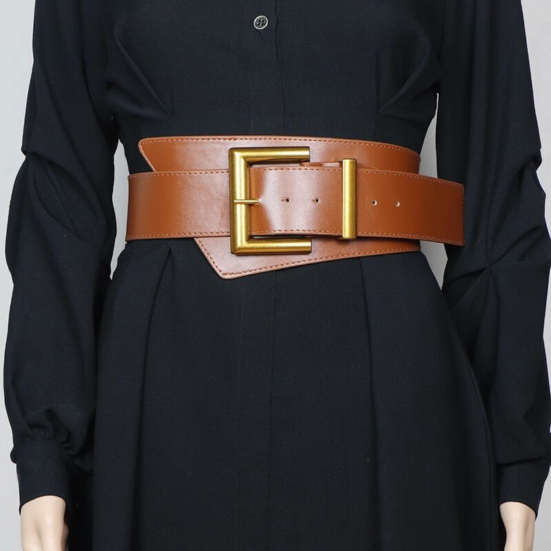 Women's Fashion Vintage PU Leather Corset Female Cummerbund Coat Waistband Dress Decration Wide Belt  J168