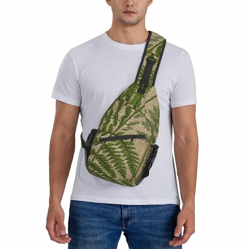 Винтажный Рюкзак-слинг через плечо с листьями папоротника и тропических растений