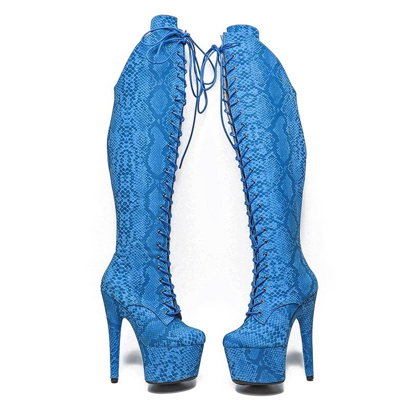 Auman Ale-Botas de plataforma de tacón alto exótico para mujer, zapatos de baile en barra, Sexy, de PU, de 17CM/7 pulgadas, para fiesta, 200