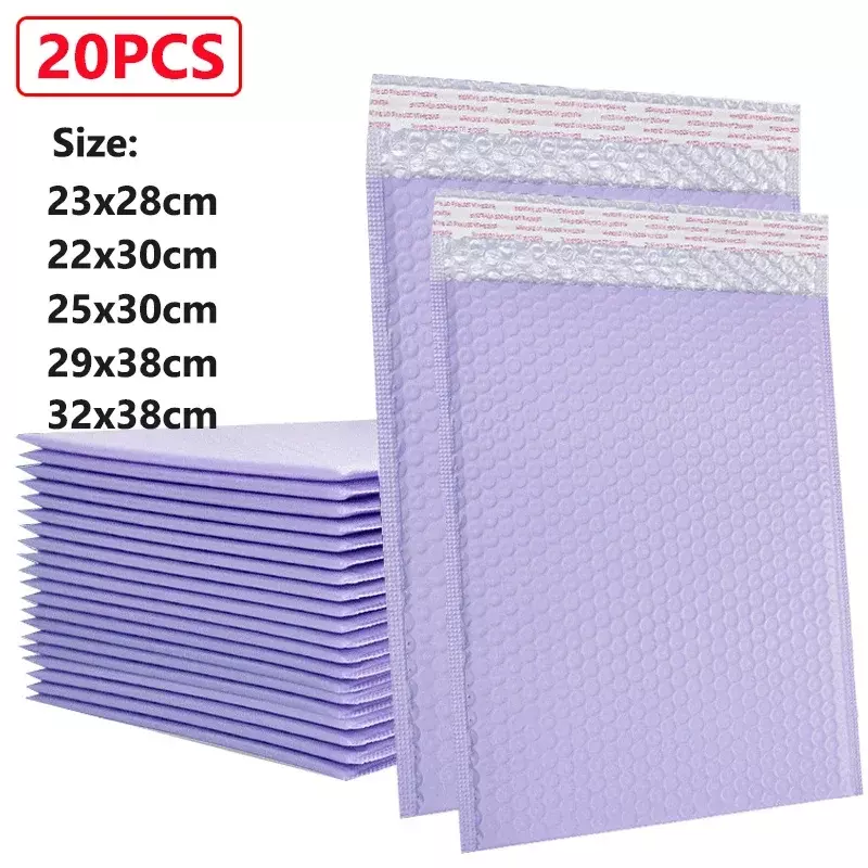20pcs Purple Bubble Mailers Bubble Padded Mailing Envelopes Mailer Poly for Packaging Self Seal Shipping Bag Bubble Padding Bags