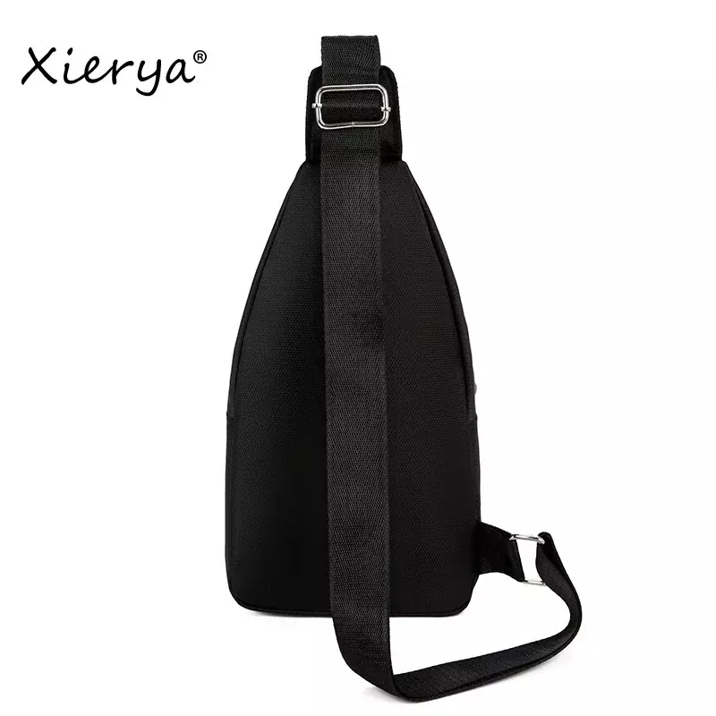 Xierya-야외 여행용 심플 스토리지 가방, 소형 블랙 메신저 커피 숄더백 솔리드 컬러 포켓 크로스바디 백
