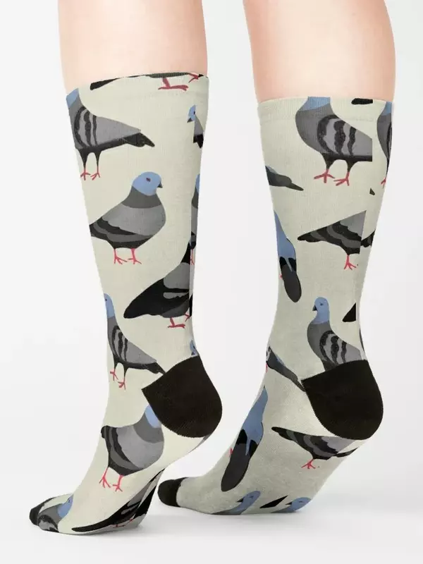 Chaussettes chauffantes à compression pour hommes et femmes, bas à la mode, The Pigeons, Design 33