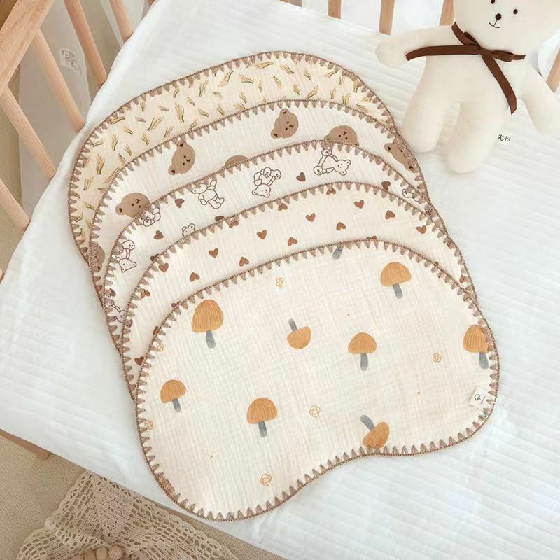 MOOZ Baby Pillow Pad Anti-Spit-Up 0-1Y Newborn Breathable Sweat-Absorbent Baby Pillow Cotton Gauze Flat Pillow Towel CCP021