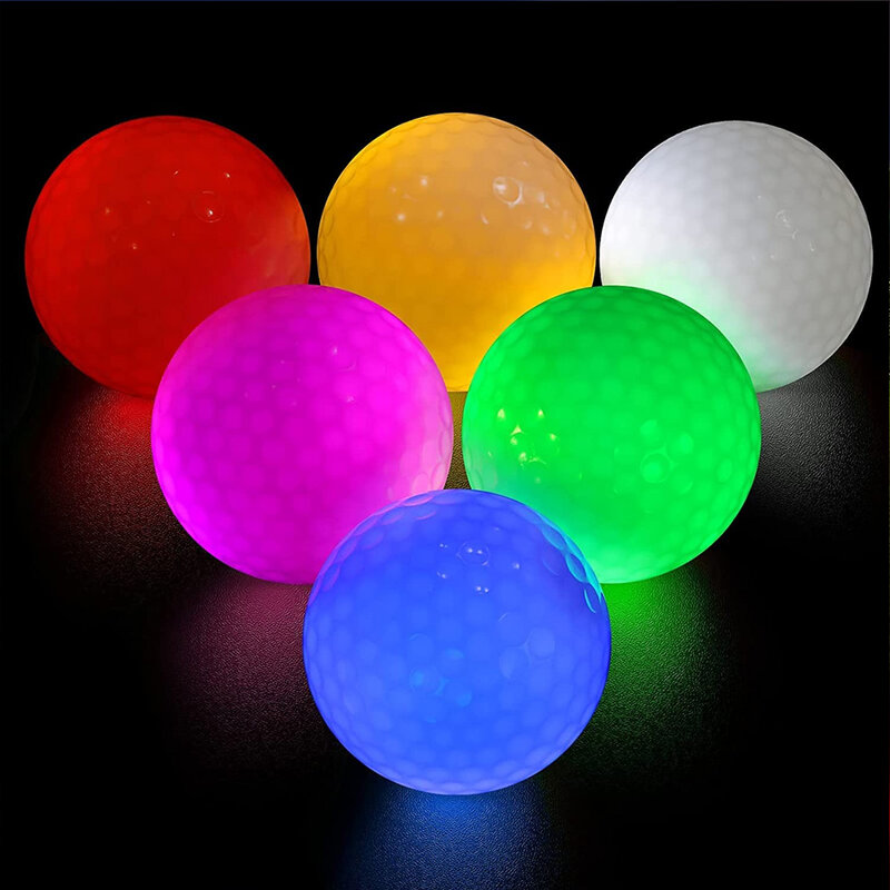 Balle de golf phosphorescente, balle de golf lumineuse à LED pour les sports de nuit, super lumineuse, colorée et durable
