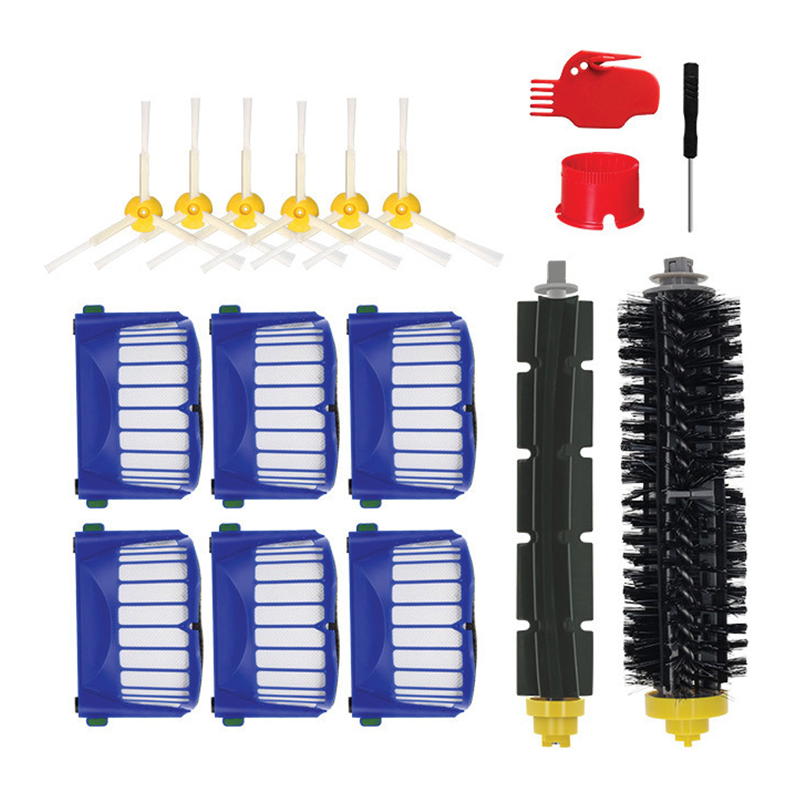 Kit de pièces de rechange pour iRobot Roomba série 600, 610, 620, 625, 630, 650, 660, aspirateur, batteur, brosse à poils, aspirateur aérodynamique, filtre, brosse latérale