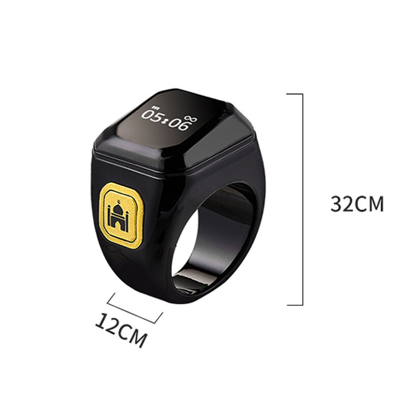 Cincin penghitung Tasbih Digital untuk Muslim, cincin pintar Bluetooth kelas atas bisa dipakai untuk Zikr, Tasbih Digital 5, pengingat waktu doa