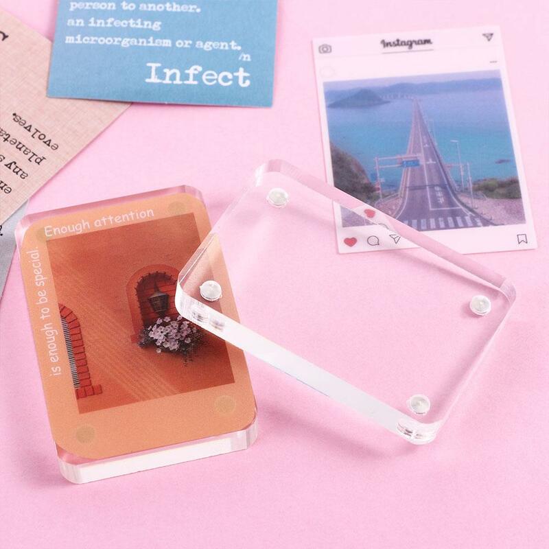 Magnetic Acrylic DIY Toys School Stationery Students Photo Frame Photo Display Photo Card Holder Idol Photocard Brick