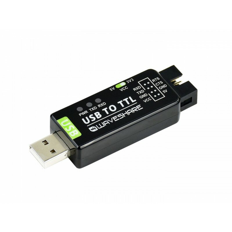 Waveshwa محول USB إلى TTL الصناعي ، حماية متعددة ودعم الأنظمة ، FT232RNL الأصلي