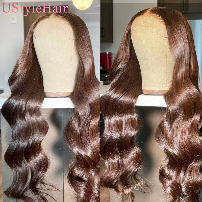 UStyleHair-Perruque synthétique longue ondulée naturelle noire, brune foncée, perruque Lace Front Wig, degré de chaleur, 03 utilisation