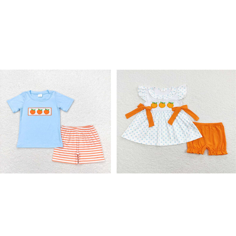赤ちゃんの女の子と男の子の服,半袖の刺繍入り衣類,白,縞模様,卸売