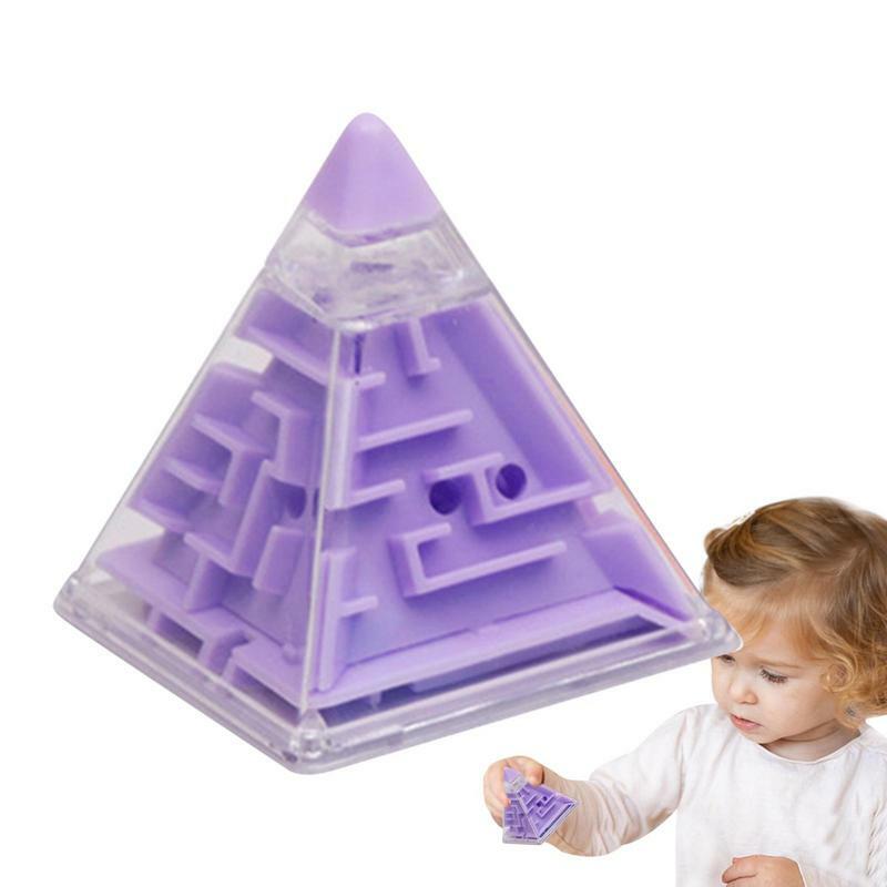 Mini laberinto de pirámide 3D tridimensional, rompecabezas de entrenamiento de memoria, juguete educativo, regalo para niños