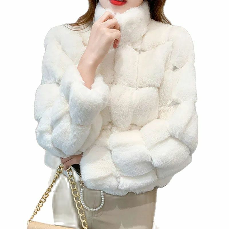 Новое модное женское короткое пальто, Норковое меховое теплое женское свободное меховое зимнее повседневное пальто в европейском и американском стиле, Женское пальто из искусственного меха