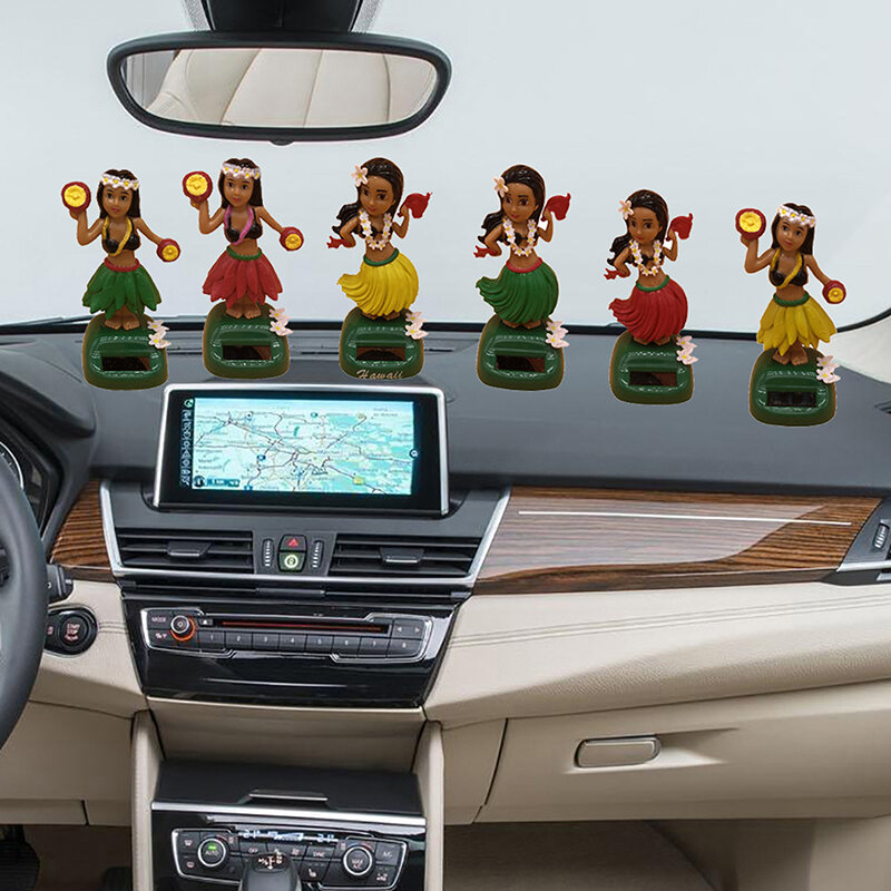 太陽光発電のダンス人形のおもちゃ、ハワイアンガールシェイクヘッドオーナメント、車の装飾