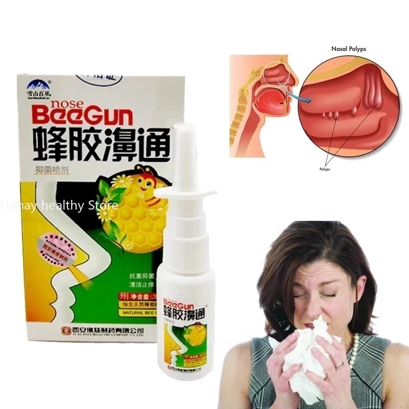 Extracto de propóleo en espray Nasal para aliviar la incomodidad Nasal, gotas nasales, picazón, rinitis alérgica, salud y medicina de la nariz