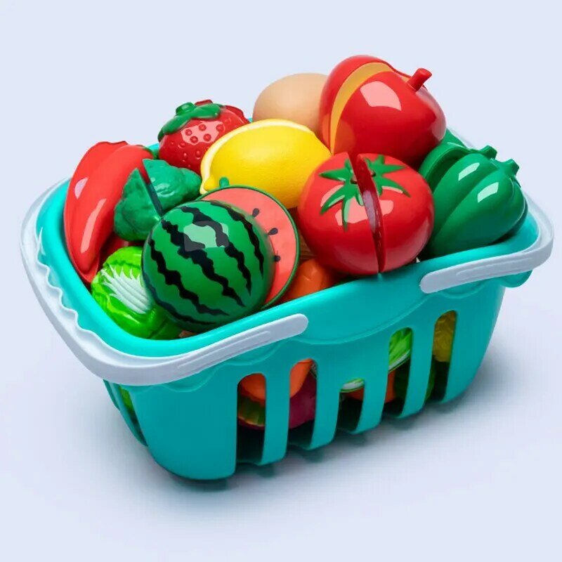 Mainan makanan permainan pemotongan untuk anak-anak, dapur berpura-pura mainan buah & sayuran Aksesori pendidikan Kit makanan untuk balita hadiah anak-anak