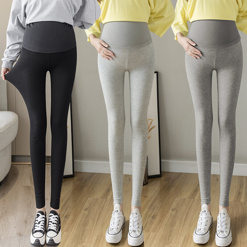 217# Spring Thin Seamless Coton Maternity Skinny Legging Elastic Waist Belly Pencil Pants for Pregnant Women Pregnancy Casual