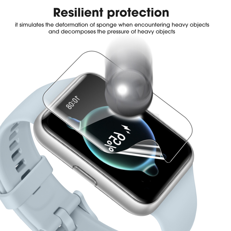 1-5 sztuk miękkiej folii hydrożelowej do zegarka Huawei pasuje do 2 Fit ES zakrzywiony inteligentny zegarek HD odporny na eksplozję pełnoekranowy ochraniacz, a nie szkło