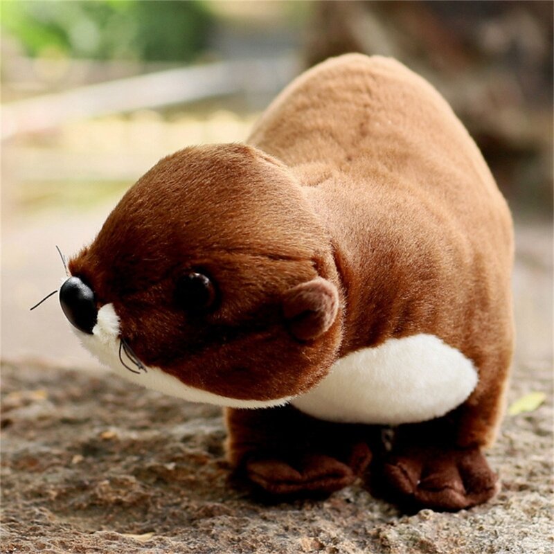 Bebês lontras recheadas boneca animais simulados brinquedo pelúcia apaziguar brinquedo infantil
