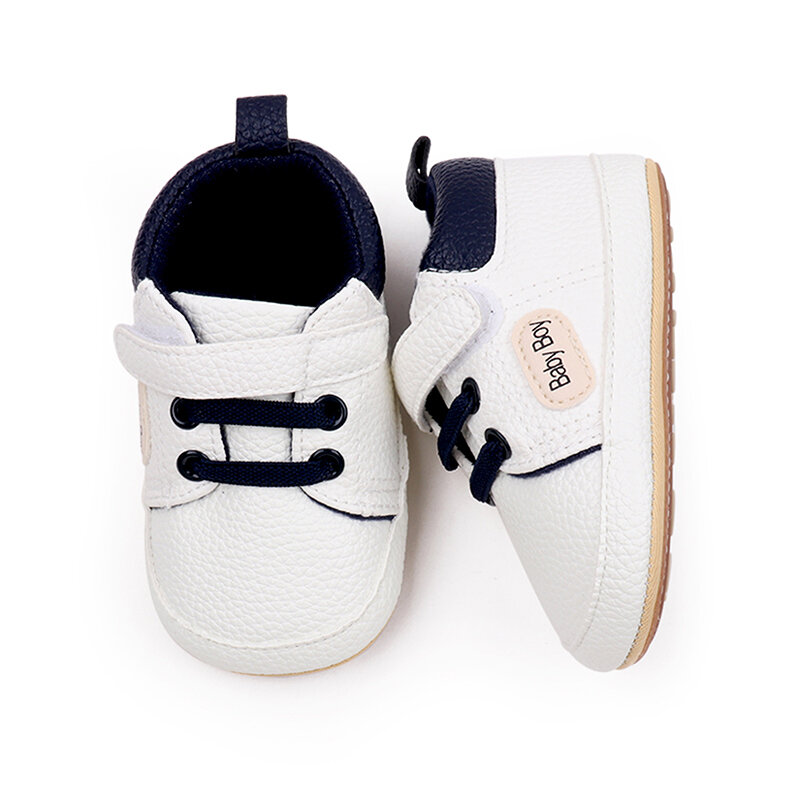 SCEINRET-tênis casual para crianças, sapatos respiráveis para bebê recém-nascido, flats com letras estampadas, cor de contraste