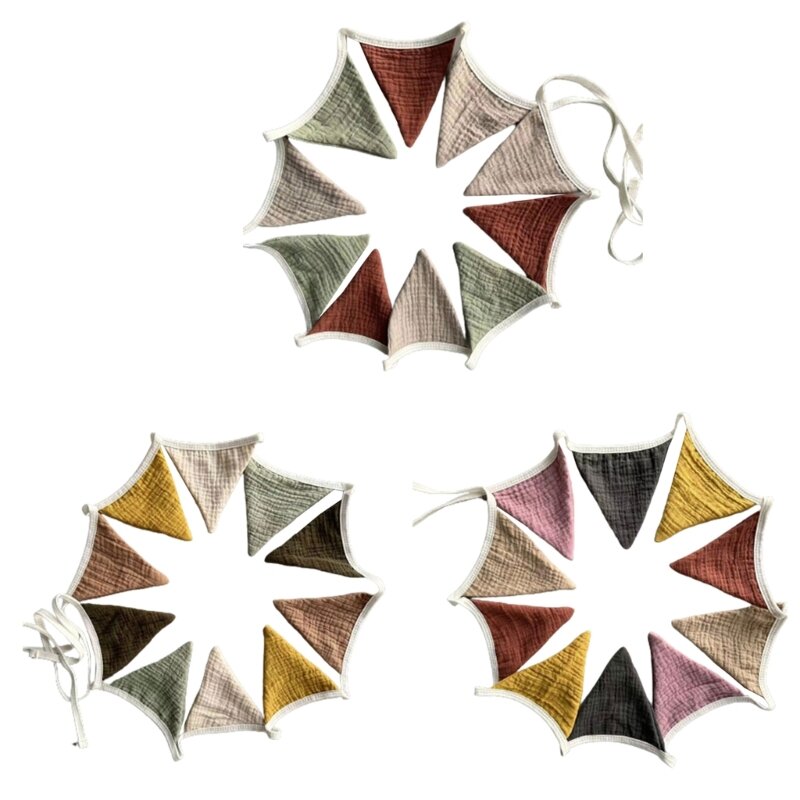 Pennant Triangles Bunting Multicolor Baby Hanging for Wedding Birthday Baby Shower Party Y55B