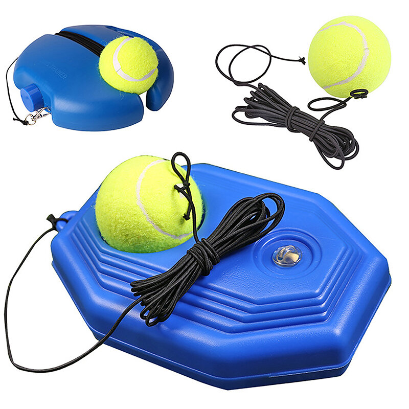 Сверхмощная база для тренировок по теннису с эластичной веревкой для тренировки мячей, Самонастраивающийся тренировочный тренажер для тенниса, партнер, спарринговое устройство