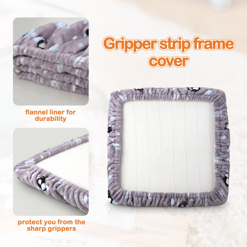 Lingkaran bordir persegi strip Gripper kayu untuk pukulan bingkai jarum dengan jarum DIY bordir kain jahit lukisan Quilting