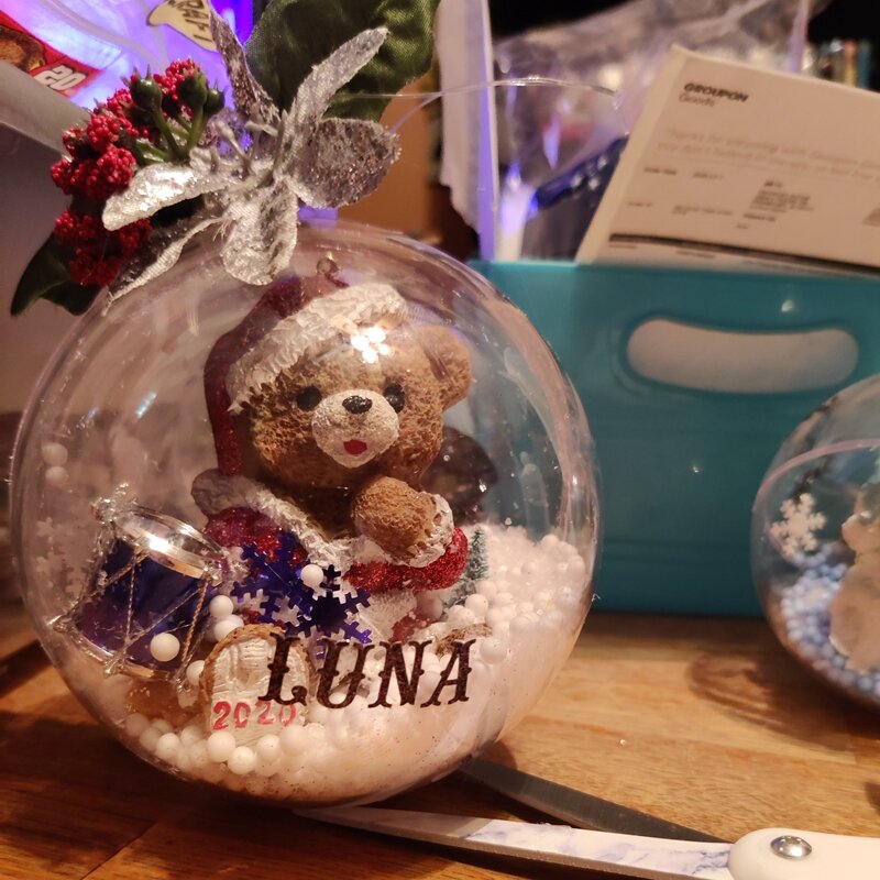 Bola transparente de plástico rellenable para árbol de Navidad, adornos colgantes para decoración del hogar, caja de regalo para fiesta de boda, 4-10CM