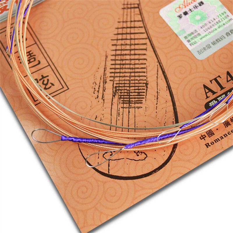 Alice AT40 cuerdas de Pipa chapadas, alambre de aleación de cobre de acero, piezas de repuesto, cuerdas estándar de 4 cuerdas, accesorios de instrumentos musicales