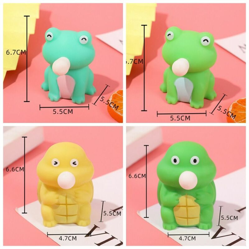 Juguete de Frog Squeeze Bubble Spitting, Fun Blow Bubble, Fidget Pinch Tortoise, Cartoon Pu Soft Pinch Toys, decoraciones de escritorio