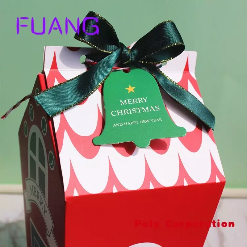 Custom New Christmas House Shape Candy Boxes Christmas Gift Box Cookie Packaging boxpacking box for small business