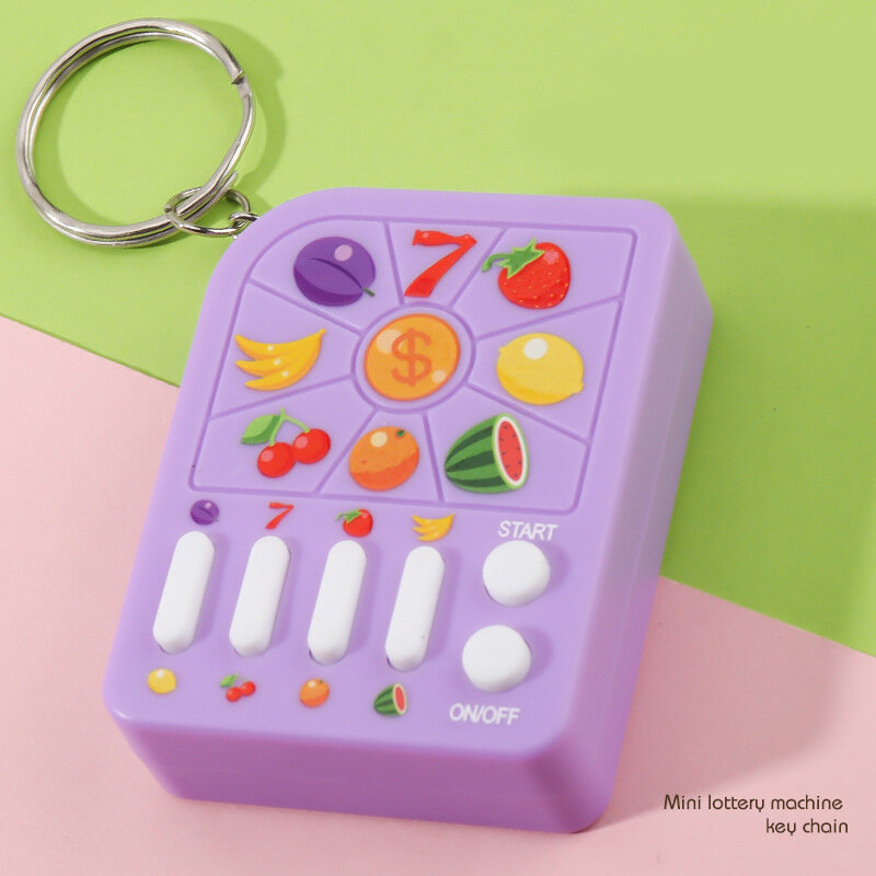 Lucky Jackpot Mini Fruit Game Machine Winning  Digital Game Machine Keychain Children's Funny Educational Toys Gift