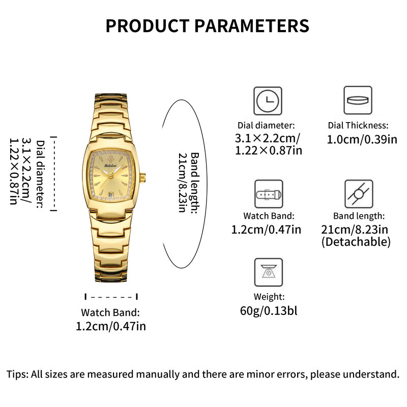 Yalalusi นาฬิกาคู่รักสำหรับผู้ชาย, 2024แบรนด์ดังขายดี1คู่นาฬิกาคู่สีทองหรูหรากล่องนาฬิกากำจัดสีทองชุบทอง