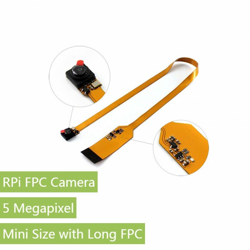 Waveshare RPi FPC Camera, Mini Size ，Raspberry Pi FPC camera OV5647-50 megapixel mini long ribbon cable