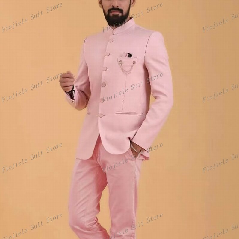 New borgogna Men Casual Business Suit Groom Groomsman Prom Wedding Party smoking formali 2 pezzi Set giacca e pantaloni
