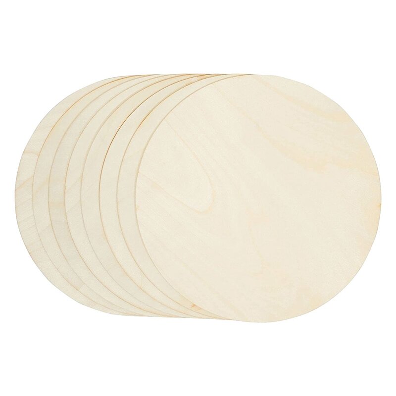 Round Wood Discs For Crafts,8 Pack 12 Inch Wood Circles Unfinished Wood Wood Plaque For Crafts,Door Hanger,Door Design