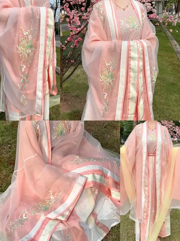 Китайское платье Hanfu, Женский карнавальный костюм для косплея, традиционный танцевальный костюм Hanfu Pink Hanfu