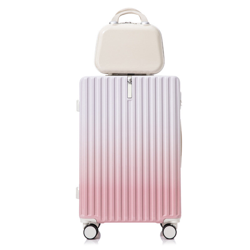 Модный Дорожный чемодан на колесиках с градиентом, большой вместимости, чемодан с передним крючком, чемодан унисекс, бесшумный Универсальный чемодан