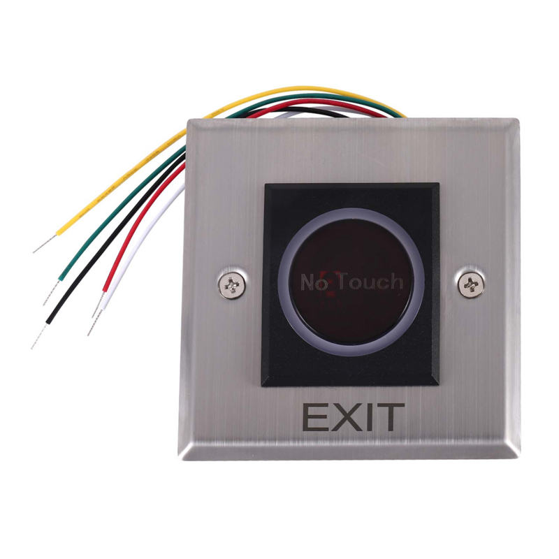 Joli à capteur infrarouge sans contact, interrupteurs sans contact, déverrouillage de la porte, bouton de sortie avec indication LED